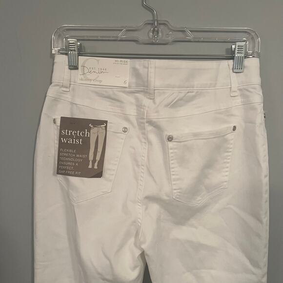 NWT C Est 1946 Hi Rise Denim Skinny Crop Jeans White Size 6 - Picture 5 of 9